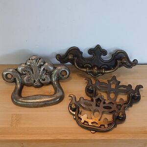 4 Misc Vtg Metal Drawer Pulls AS IS